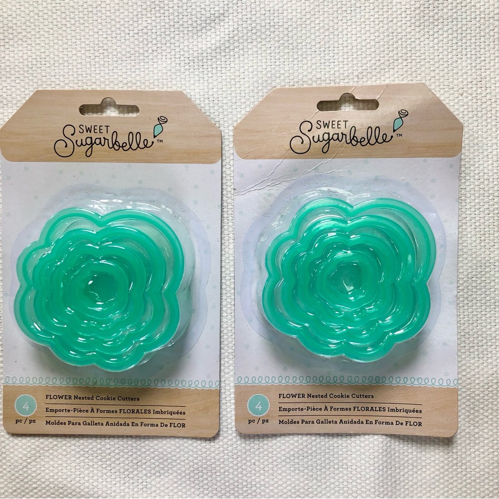 Flower nested cookie cutters by Sweet Sugarbelle 2 sets of 4 new in pkg